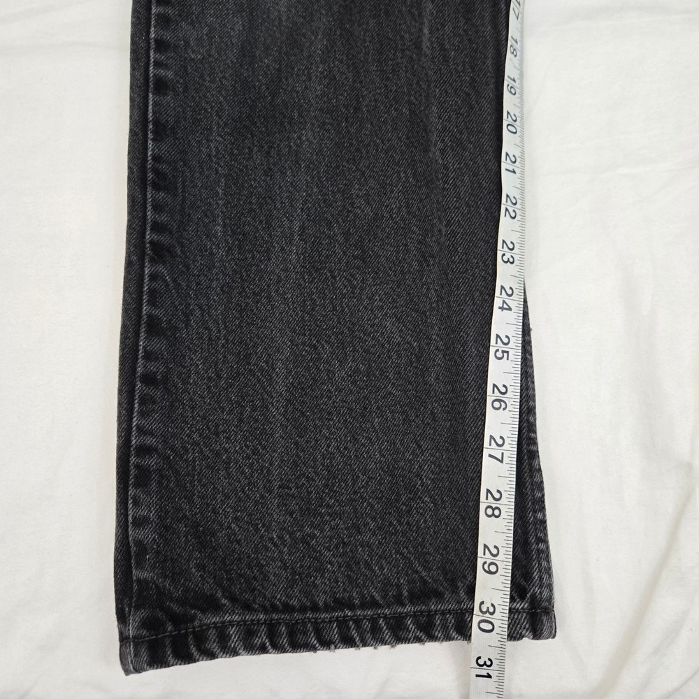 VINTAGE Levis 505 W34 L31  Black Faded Regular Fit 100% Cotton Grunge Y2K Thrash - Picture 9 of 11